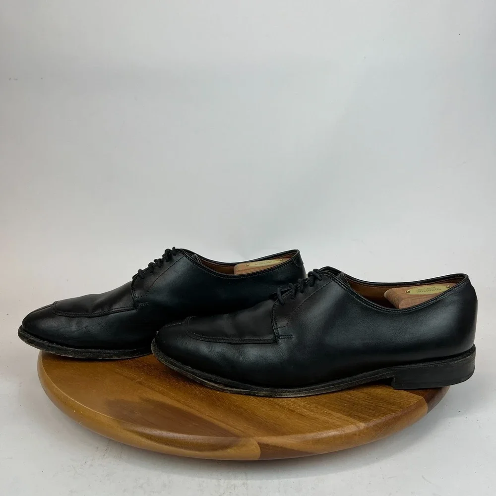 Mens Allen Edmonds Delray Black Leather Split‎ Toe Oxford Dress Shoes Size 9.5 E